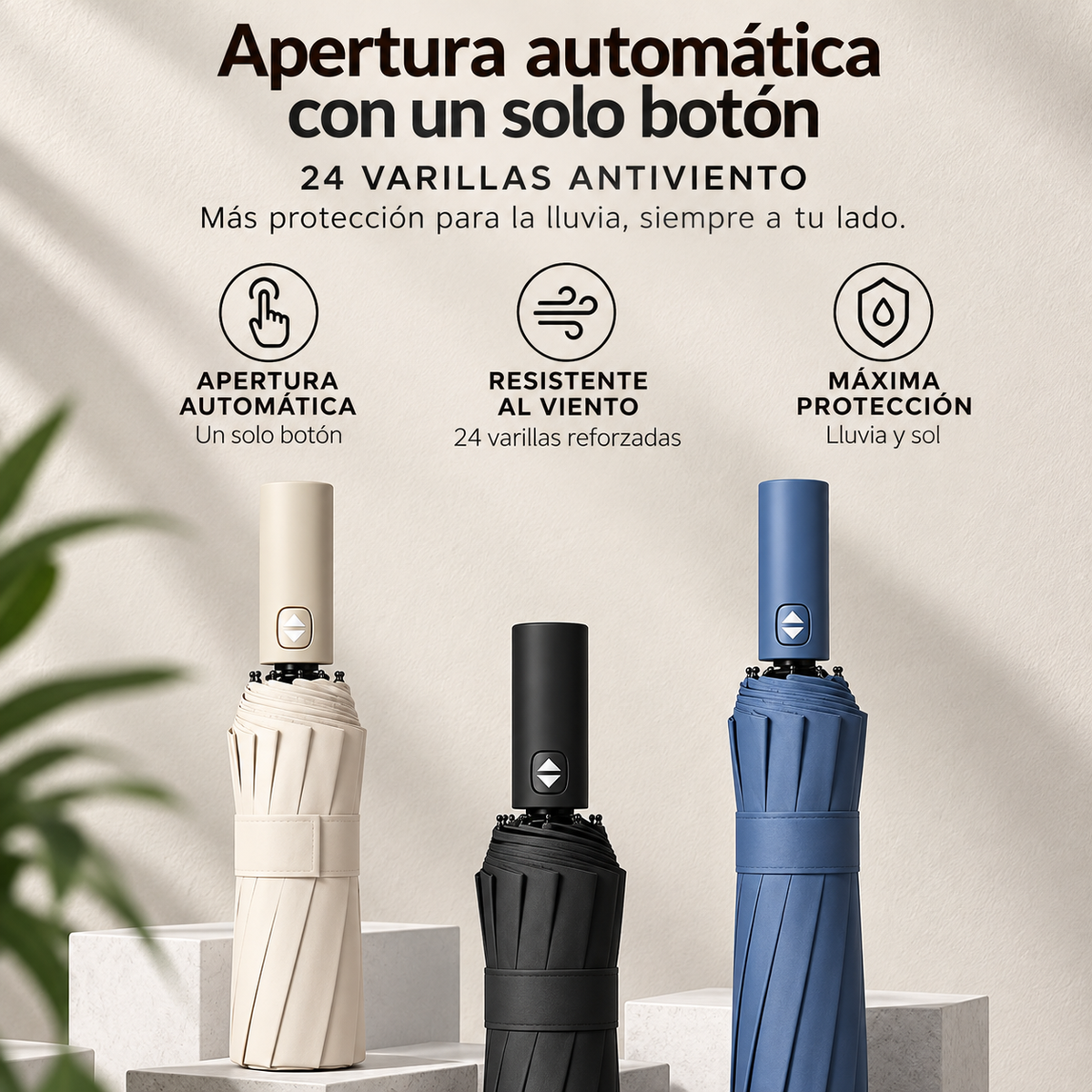 Paraguas StormShield™ Automático Antiviento 24 Varillas
